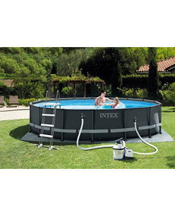 Intex Framepool Set Ultra Rondo XTR O 488 x 122cm, swimming pool (dark grey / blue, sand filter SF90220RC-1)