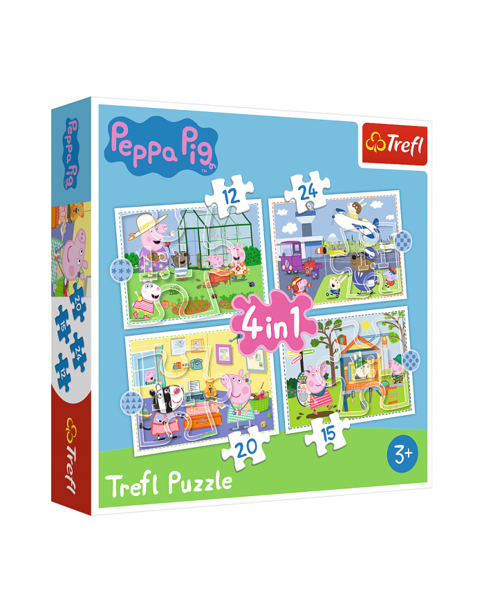 Puzzle 4w1 Wspomnienia z wakacji Świnki Peppy 34359 TREFL główny