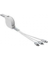 DELOCK USB 3in1 Retractable Charging Cable for 8 pin / Micro USB / USB Type-C white - nr 11