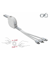 DELOCK USB 3in1 Retractable Charging Cable for 8 pin / Micro USB / USB Type-C white - nr 1