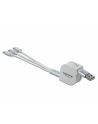 DELOCK USB 3in1 Retractable Charging Cable for 8 pin / Micro USB / USB Type-C white - nr 5