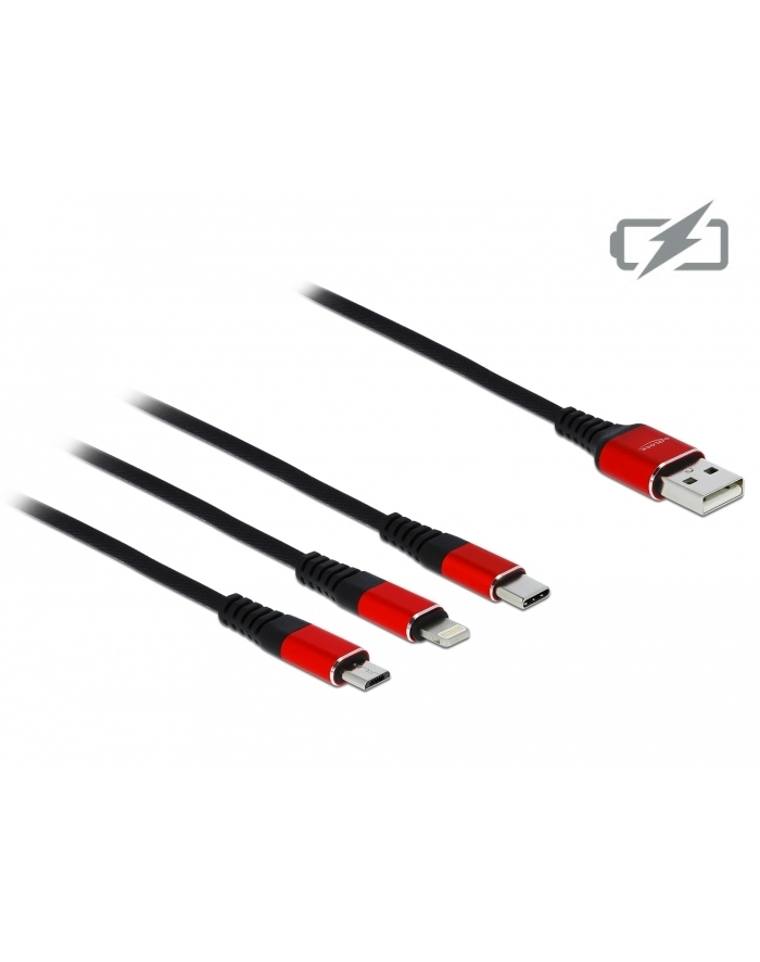 DELOCK USB Charging Cable 3 in 1 for Lightning / Micro USB / USB Type-C 30cm główny