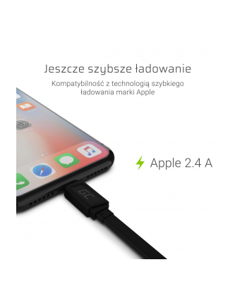 green cell Kabel GCmatte Lightning Płaski 25 cm nr 2