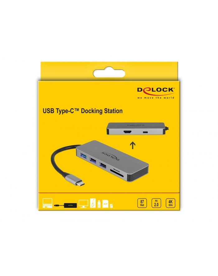 DELOCK USB Type-C Docking Station for Mobile Devices 4K - HDMI / Hub / SD / PD 2.0 główny