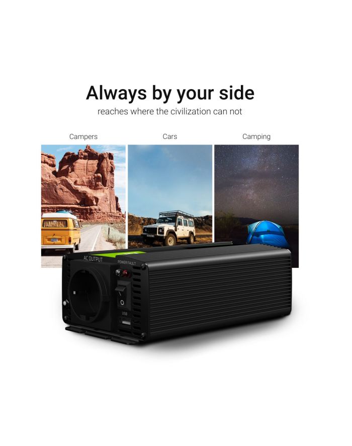 green cell Przetwornica 12V/230V 1500W/3000W Mod sinus główny
