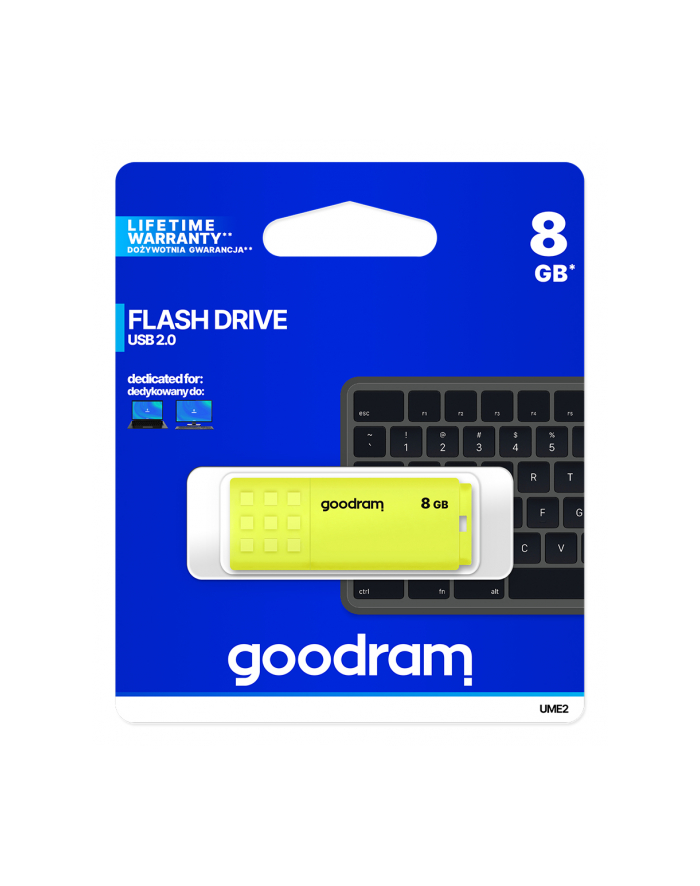 goodram Pendrive UME2  8GB USB 2.0 żółty główny