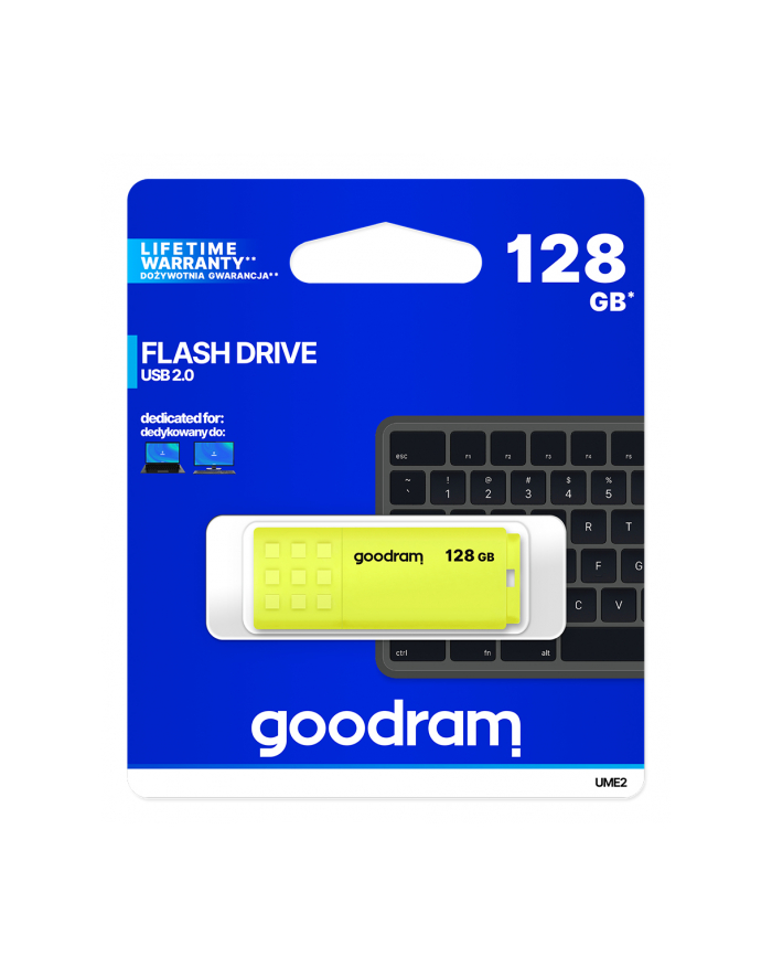 goodram Pendrive UME2 128GB USB 2.0 żółty główny