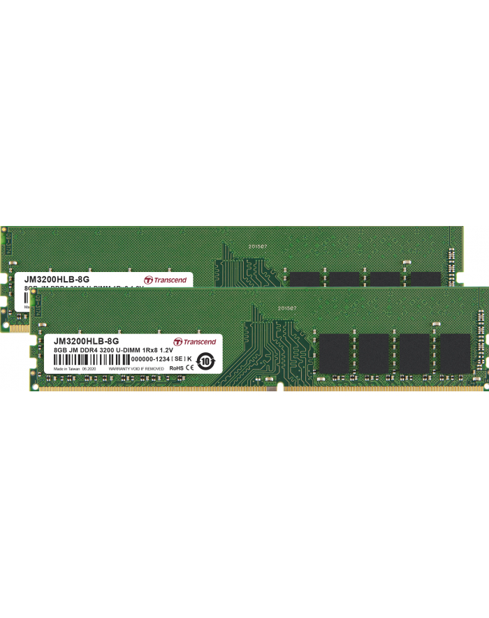 TRANSCEND 16GB KIT JM DDR4 3200Mhz U-DIMM 1Rx8 1Gx8 CL22 1.2V główny