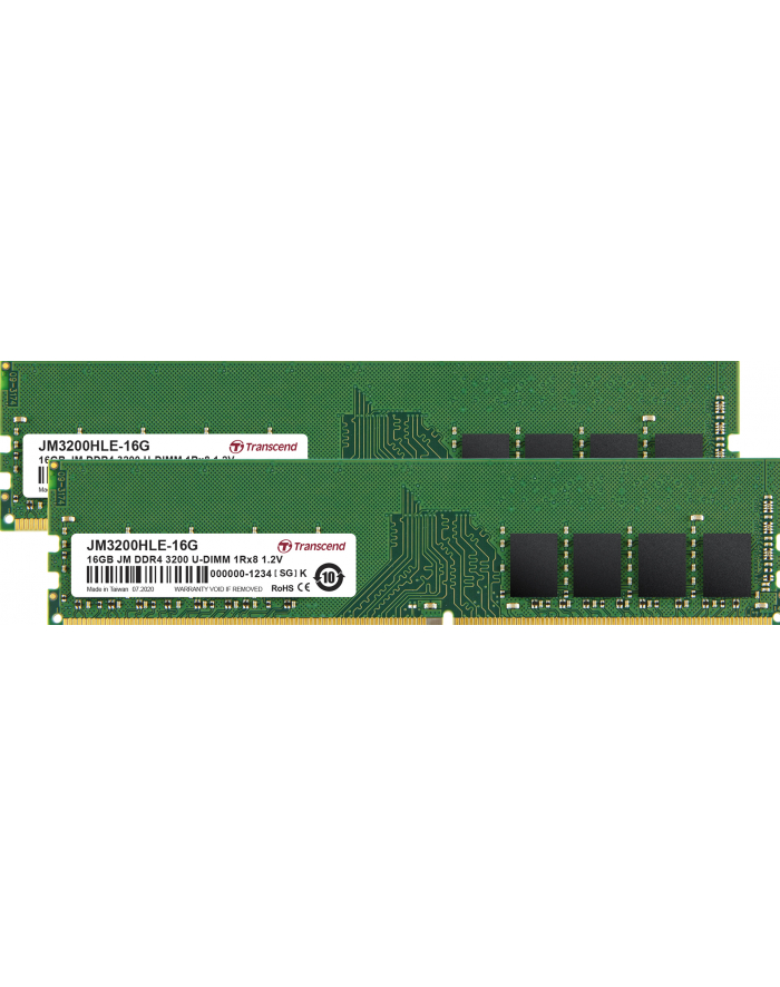 TRANSCEND 32GB KIT JM DDR4 3200Mhz U-DIMM 1Rx8 2Gx8 CL22 1.2V główny