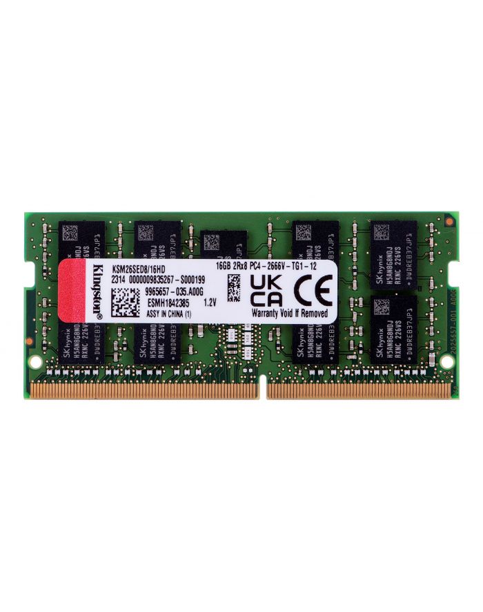 KINGSTON 16GB 2666MHz DDR4 ECC CL19 SODIMM 2Rx8 Hynix D główny