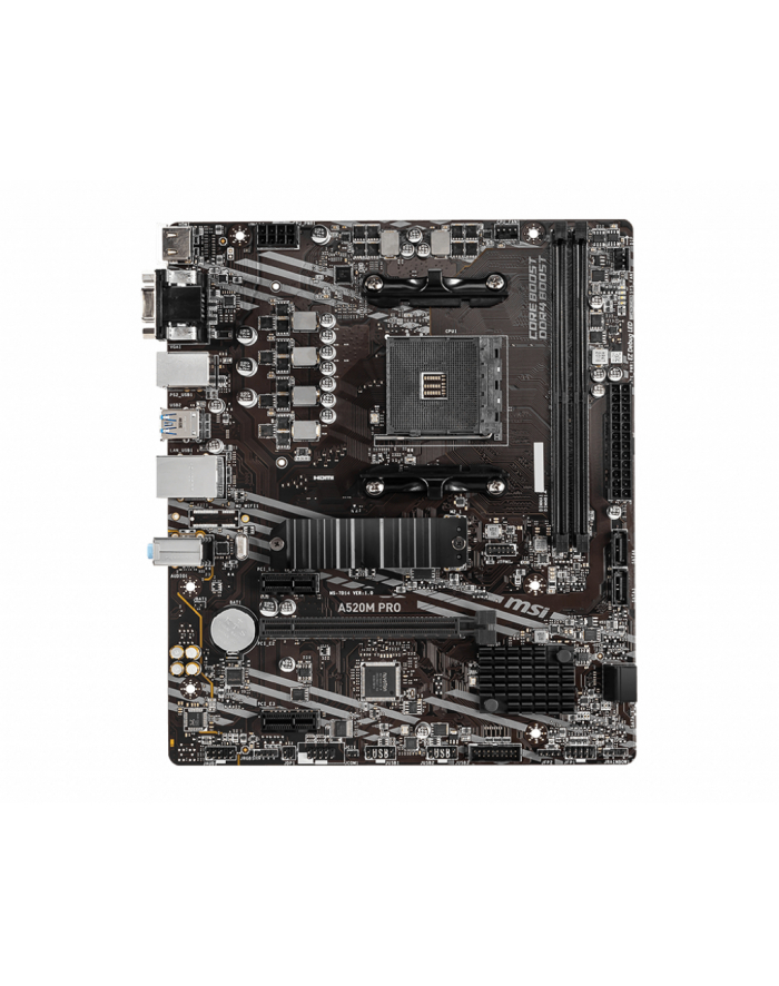 MSI A520M PRO LGA 1200 DDR4 2xM.2 4xSATA HDMI DP ATX MB główny