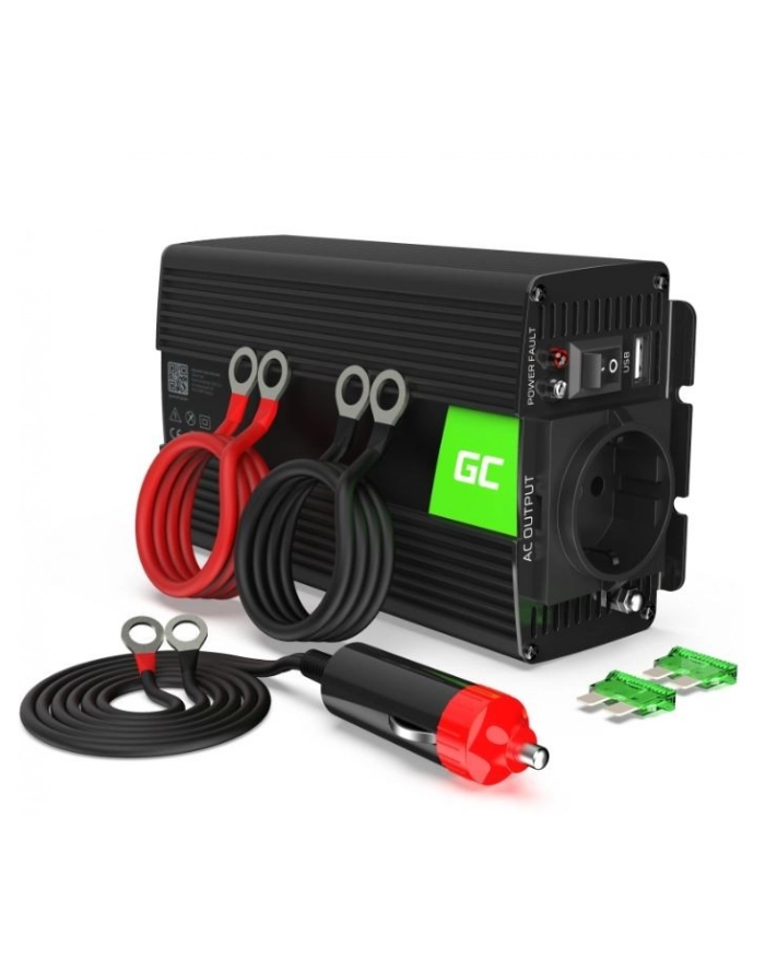green cell Przetwornica 12V/230V 300W/600W Mod sinus główny