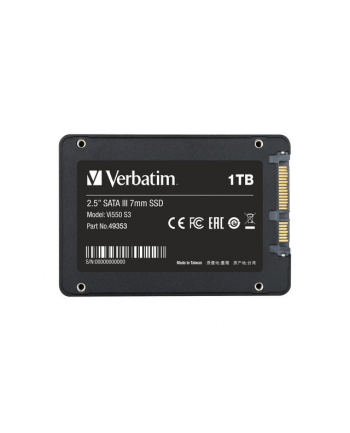 verbatim Dysk SSD wewnętrzny 1TB SATA III Czarny nr 1