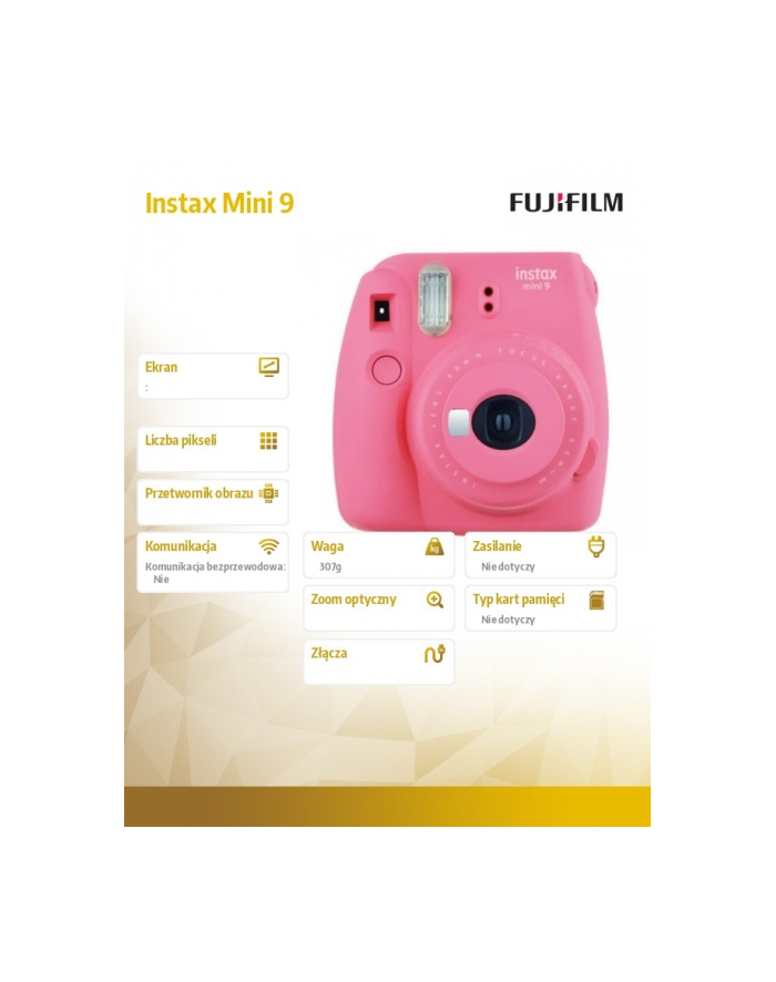 fujifilm Aparat Instax Mini 9 różowy + wkład 10 sztuk zdjęcia + etui skórzane główny