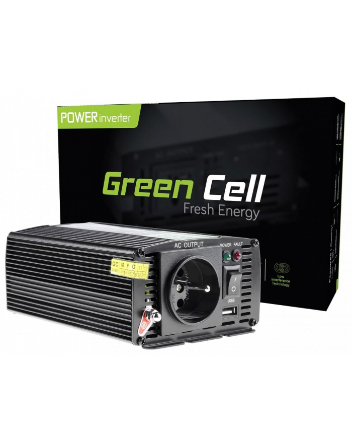 green cell Przetwornica 24V/230V 300W/600W Mod sinus główny