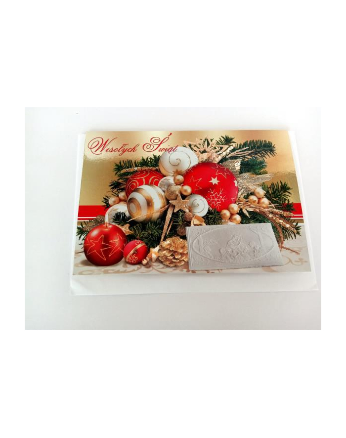 PROMO Karnet złoty Boże Narodzenie (stroik z opłatkiem) p5 Verte cena za 1szt główny