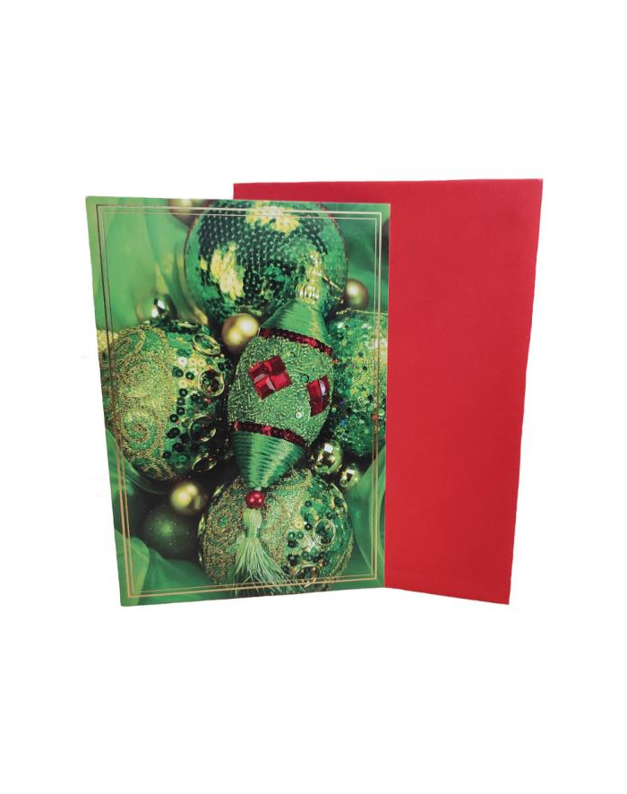 PROMO Karnet złoty Boże Narodzenie (zielone bombki) p5 Verte cena za 1szt główny