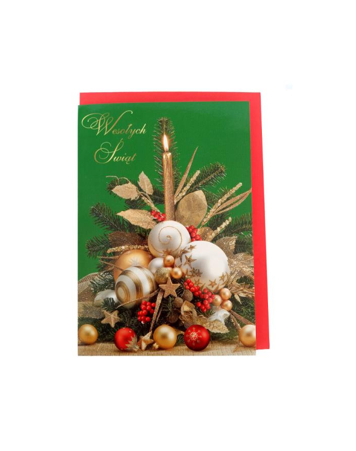 PROMO Karnet złoty Boże Narodzenie (stroik świąteczny) p5 Verte cena za 1szt główny