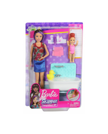 Barbie Skipper Kąpiel bobasa zestaw + lalki FXH05 FHY97 p4 MATTEL mix