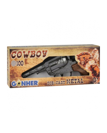 Rewolwer kowbojski 100 strzałów metalowy GONHER 101/0