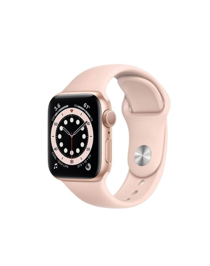 apple Zegarek Series 6 GPS + Cellular, 40mm koperta z aluminium w kolorze złotym z paskiem sportowym w kolorze piaskowego różu - Regular główny