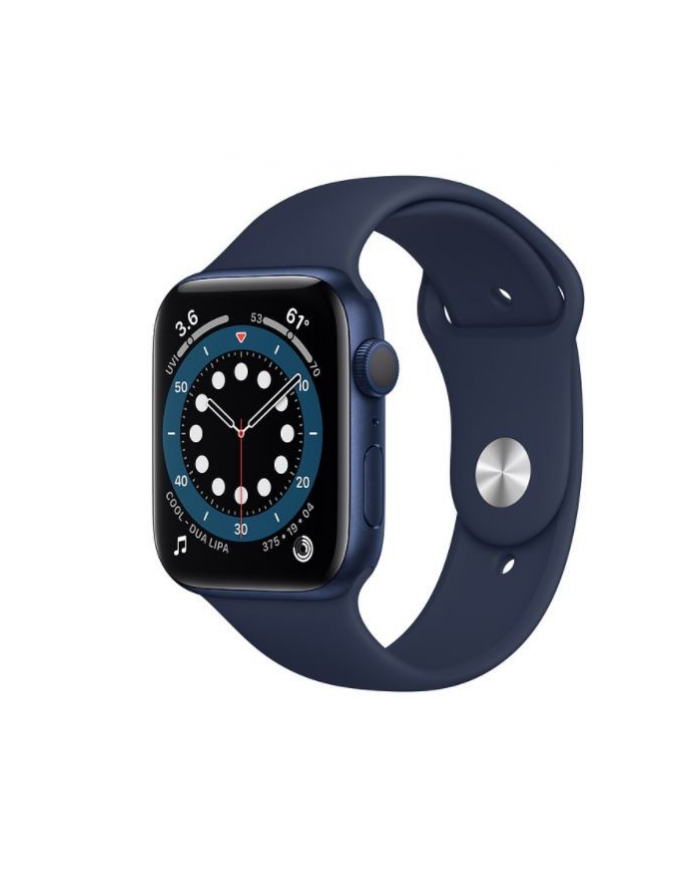 apple Zegarek Series 6 GPS + Cellular, 44mm koperta z aluminium w kolorze niebieskim z paskiem sportowym w kolorze głębokiego granatu - Regular główny