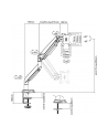 digitus Ramię biurkowe pojedyńcze z zaciskiem 1xLCD max. 32 cale max. 9 kg uchylno-obrotowe 180 (PIVOT) - nr 62