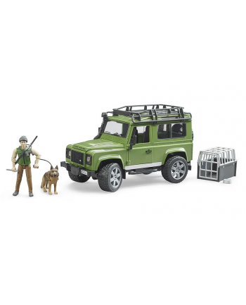 bruder Land Rover Defender z figurką leśnika i z psem