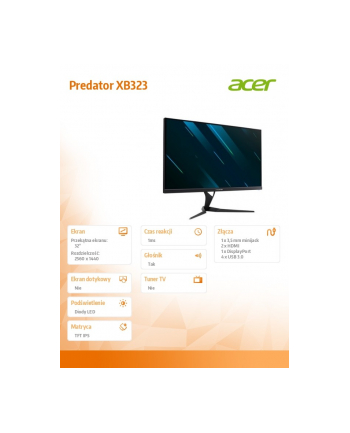 acer Monitor 32 cale Predator XB323 UGPbmiiphzx
