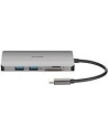 D-LINK USB-C 8-port USB 3.0 hub with HDMI and Ethernet and SD ' microSD card reader and USB-C charging port - nr 44