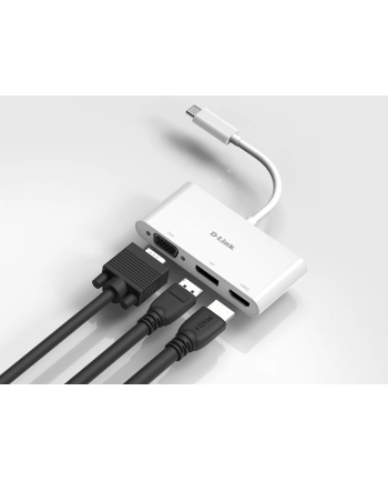 D-LINK USB-C 3-port video adapter with HDMI ' Displayport ' VGA