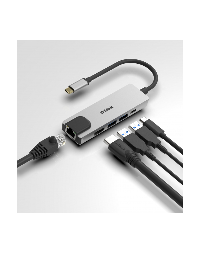 D-LINK USB-C 5-port USB 3.0 hub with HDMI and Ethernet and USB-C charging port główny