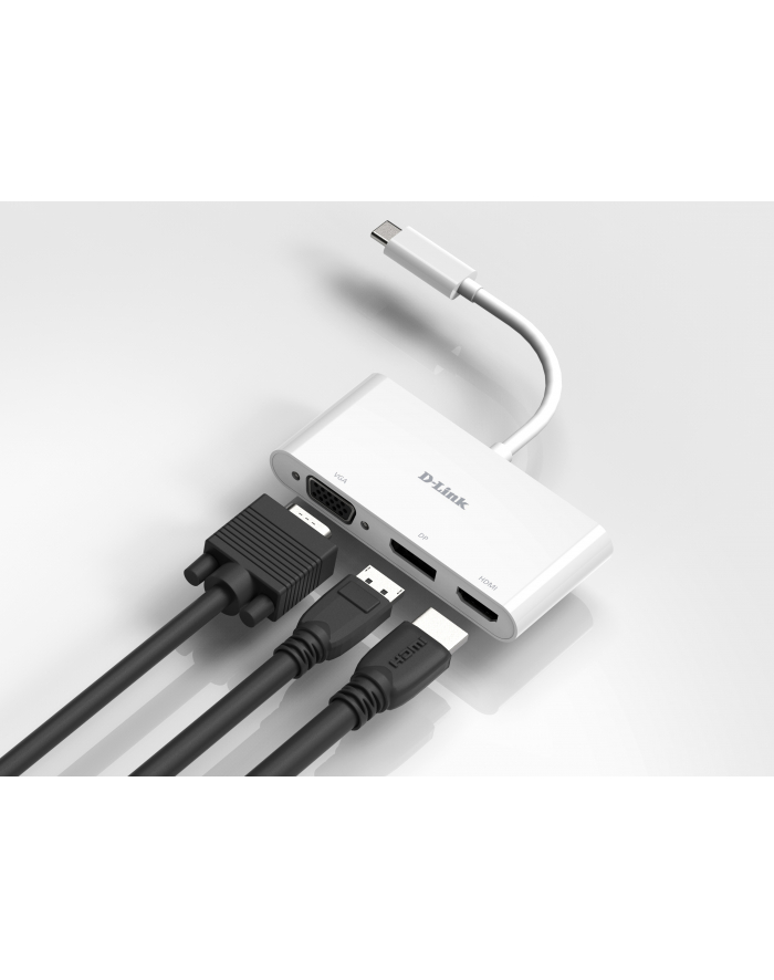 D-LINK USB-C 3-port video adapter with HDMI ' Displayport ' VGA główny