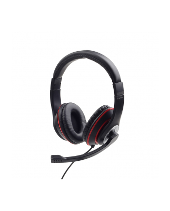 GEMBIRD MHS-03-BKRD Stereo headset with microphone black color with red ring