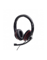 GEMBIRD MHS-03-BKRD Stereo headset with microphone black color with red ring - nr 1