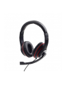 GEMBIRD MHS-03-BKRD Stereo headset with microphone black color with red ring - nr 6