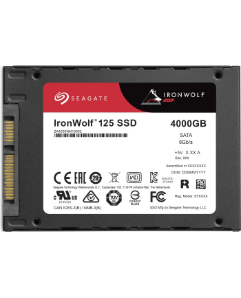 SEAGATE IronWolf 125 SSD 4TB SATA 6Gb/s 2.5inch height 7mm 3D TLC 24x7 BLK