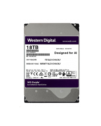 western digital WD Purple 18TB SATA 6Gb/s CE HDD 3.5inch internal 7200Rpm 512MB Cache 24x7 Bulk