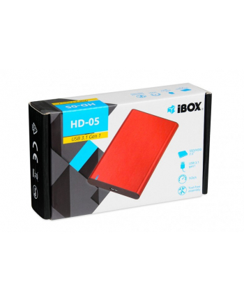 IBOX HD-05 Enclosure for HDD 2.5inch USB 3.1 Gen.1 red