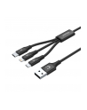UNITEK Cable USB 3in1 Black microUSB USB-C Ligthining C14049BK - nr 2