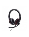 GEMBIRD MHS-03-BKRD Stereo headset with microphone black color with red ring - nr 1