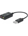 MANHATTAN USB-A Audio Adapter USB-A Male to 3.5 mm Mic-in and Audio-Out Females Black - nr 10
