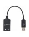 MANHATTAN USB-A Audio Adapter USB-A Male to 3.5 mm Mic-in and Audio-Out Females Black - nr 13