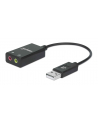 MANHATTAN USB-A Audio Adapter USB-A Male to 3.5 mm Mic-in and Audio-Out Females Black - nr 15