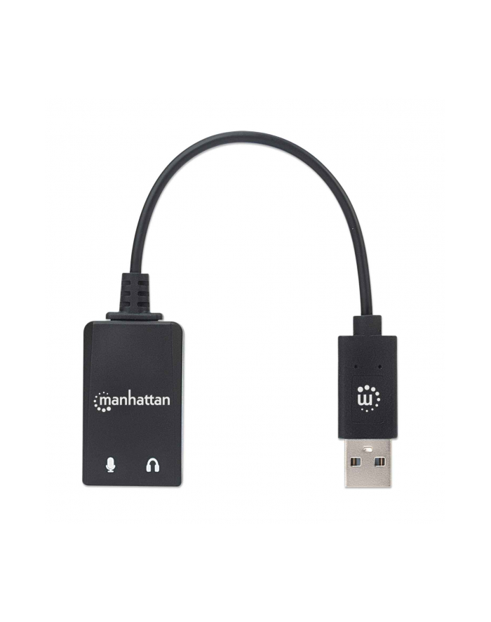 MANHATTAN USB-A Audio Adapter USB-A Male to 3.5 mm Mic-in and Audio-Out Females Black główny