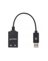 MANHATTAN USB-A Audio Adapter USB-A Male to 3.5 mm Mic-in and Audio-Out Females Black - nr 8