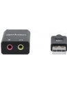 MANHATTAN USB-A Audio Adapter USB-A Male to 3.5 mm Mic-in and Audio-Out Females Black - nr 9