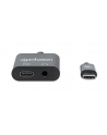 MANHATTAN USB-C to Headphone Jack Adapter USB-C Male to 3.5 mm Audio and USB-C Power Delivery Females Black - nr 17