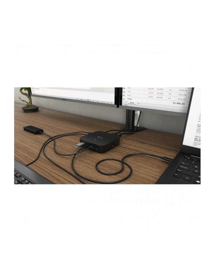 I-TEC USB-C Dual Display MST Docking Station 2x DP 1x GLAN 3x USB 3.1 2x USB 2.0 1x USB-C-Data 1x Audio/Mic Jack 1x 100W USB-C PD główny