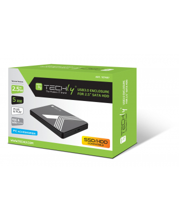 TECHLY Obudowa zewnętrzna dysku SATA 2.5inch SSD/HDD USB 3.0 czarna